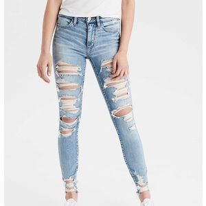 AE High Waisted Ripped Jegging
